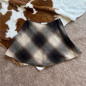 She + Sky Plaid Skirt in Black and Tan